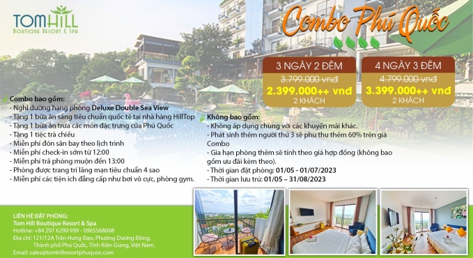 COMBO HÈ PHÚ QUỐC RESORT 4 SAO ƯU ĐÃI NGẬP TRÀN
